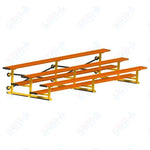 Jaypro Sports Bleacher - 3 Row - Tip & Roll, Single Foot Plank, Powder Coated - 15' L (BLCH-3TRGPC)