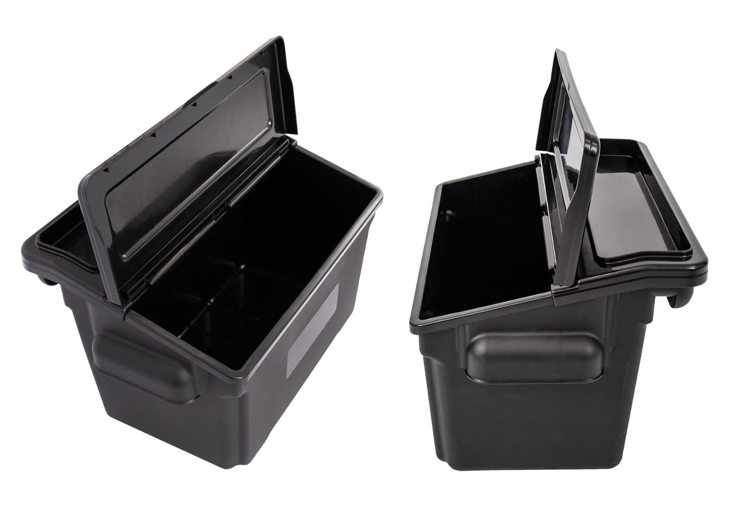 Luxor 24" x 18" Plastic Utility Tub Cart - Three Shelves with Outrigger Utility Cart Bins (Luxor LUX-SEC111-B-OUTRIG)