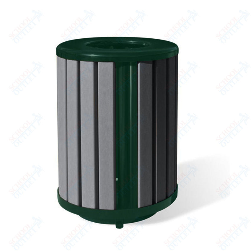 UltraPlay Richmond Recycled Outdoor Trash Receptacle - 32 Gallon - SchoolOutlet