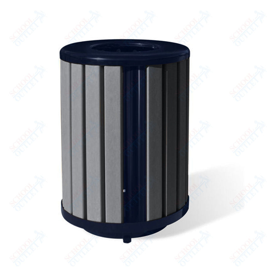 UltraPlay Richmond Recycled Outdoor Trash Receptacle - 32 Gallon - SchoolOutlet