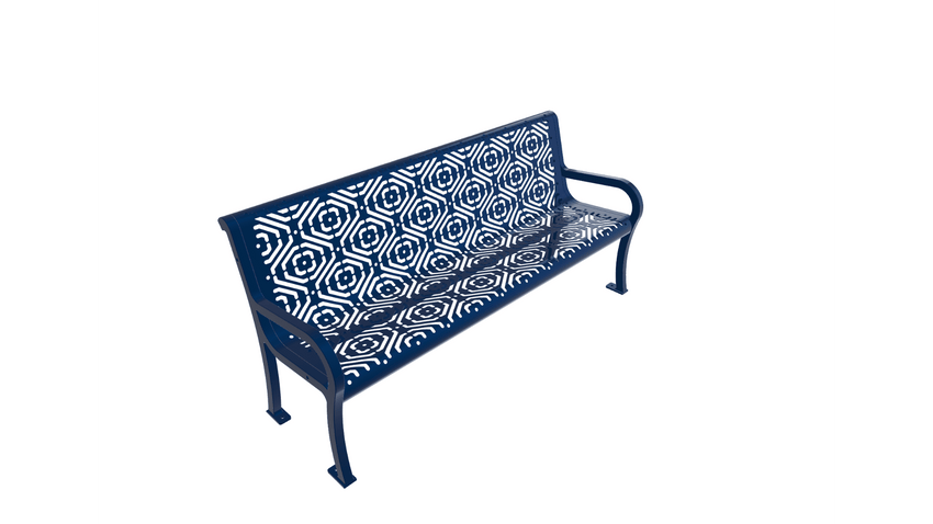 UltraPlay Lexington Outdoor Bench with Back 6'L - Surface Mount Legs - SchoolOutlet