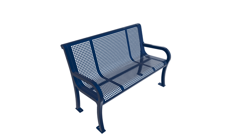 UltraPlay Lexington Outdoor Bench with Back 4'L - Surface Mount Legs - SchoolOutlet