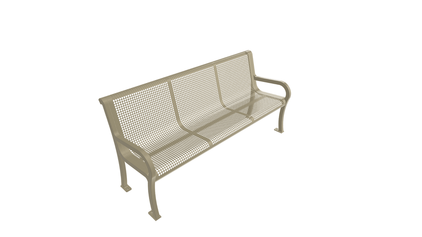 UltraPlay Lexington Outdoor Bench with Back 6'L - Surface Mount Legs - SchoolOutlet