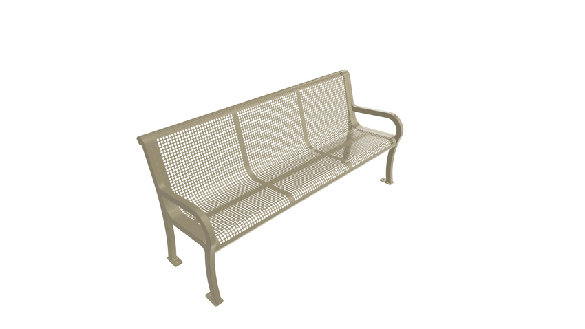UltraPlay Lexington Outdoor Bench with Back 6'L - Surface Mount Legs - SchoolOutlet