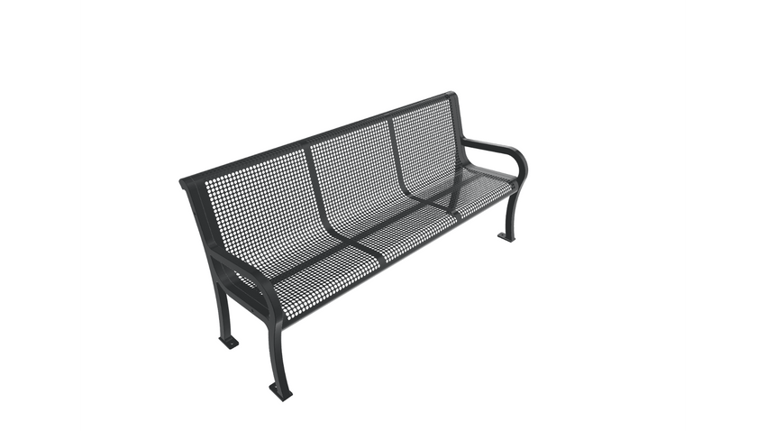 UltraPlay Lexington Outdoor Bench with Back 6'L - Surface Mount Legs - SchoolOutlet