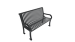 UltraPlay Lexington Outdoor Bench with Back 4'L - Surface Mount Legs - SchoolOutlet