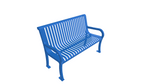 UltraPlay Lexington Outdoor Bench with Back 4'L - Surface Mount Legs - SchoolOutlet
