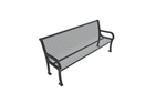 UltraPlay Lexington Outdoor Bench with Back 6'L - Surface Mount Legs - SchoolOutlet