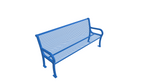 UltraPlay Lexington Outdoor Bench with Back 6'L - Surface Mount Legs - SchoolOutlet