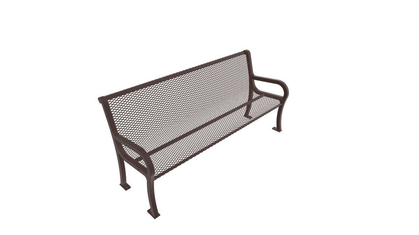 UltraPlay Lexington Outdoor Bench with Back 6'L - Surface Mount Legs - SchoolOutlet