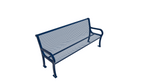 UltraPlay Lexington Outdoor Bench with Back 6'L - Surface Mount Legs - SchoolOutlet