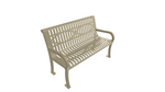 UltraPlay Lexington Outdoor Bench with Back 4'L - Surface Mount Legs - SchoolOutlet