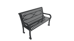 UltraPlay Lexington Outdoor Bench with Back 4'L - Surface Mount Legs - SchoolOutlet