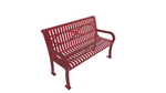UltraPlay Lexington Outdoor Bench with Back 4'L - Surface Mount Legs - SchoolOutlet