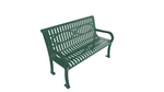 UltraPlay Lexington Outdoor Bench with Back 4'L - Surface Mount Legs - SchoolOutlet