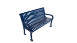 UltraPlay Lexington Outdoor Bench with Back 4'L - Surface Mount Legs - SchoolOutlet