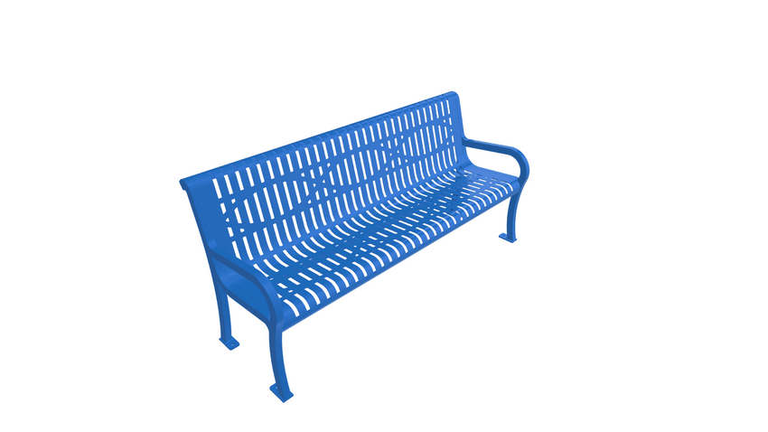 UltraPlay Lexington Outdoor Bench with Back 6'L - Surface Mount Legs - SchoolOutlet