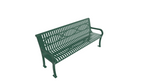 UltraPlay Lexington Outdoor Bench with Back 6'L - Surface Mount Legs - SchoolOutlet