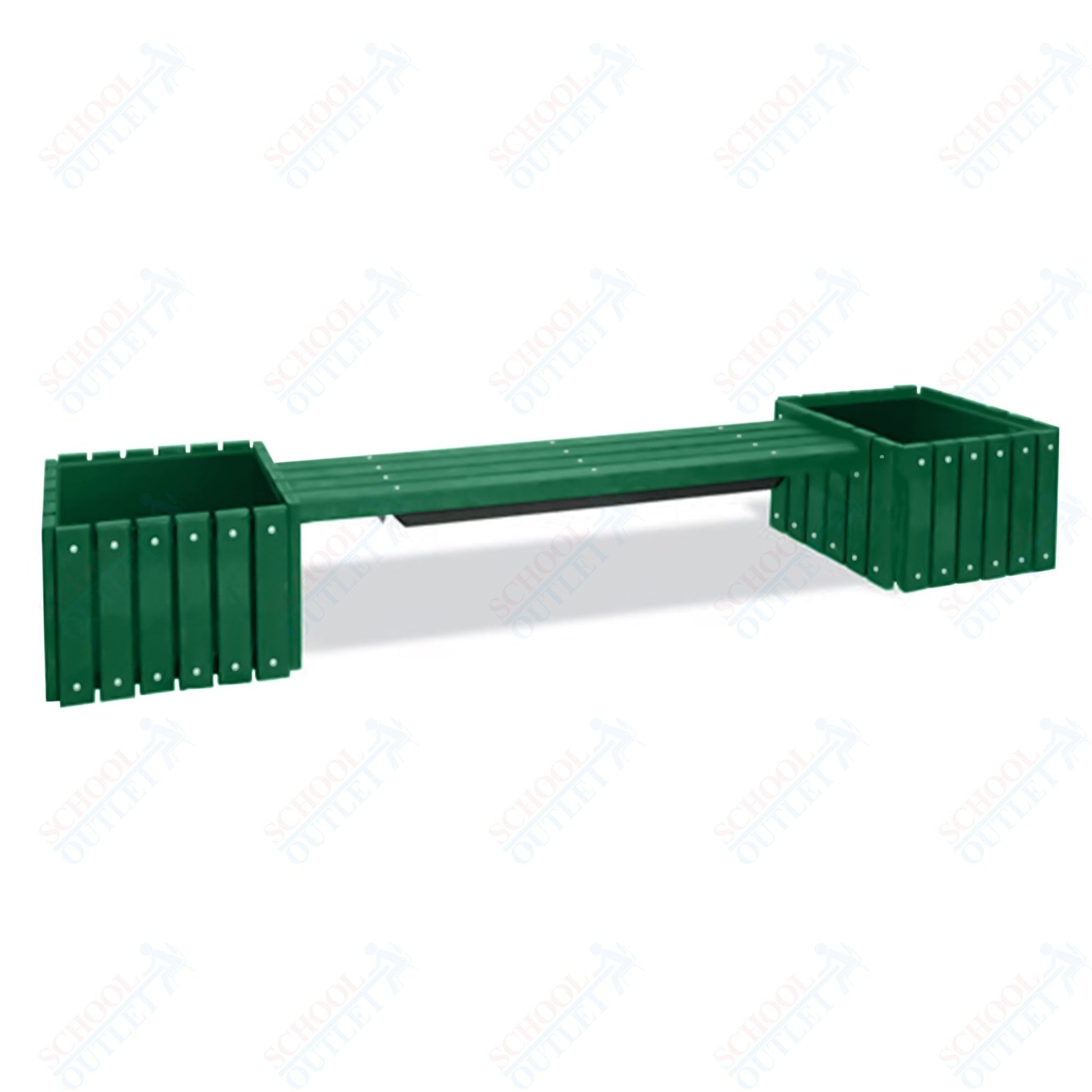 plastic plant bench UltraPlay Recycled Outdoor Plastic Bench with 2 Planters (Playcore PLA-992)