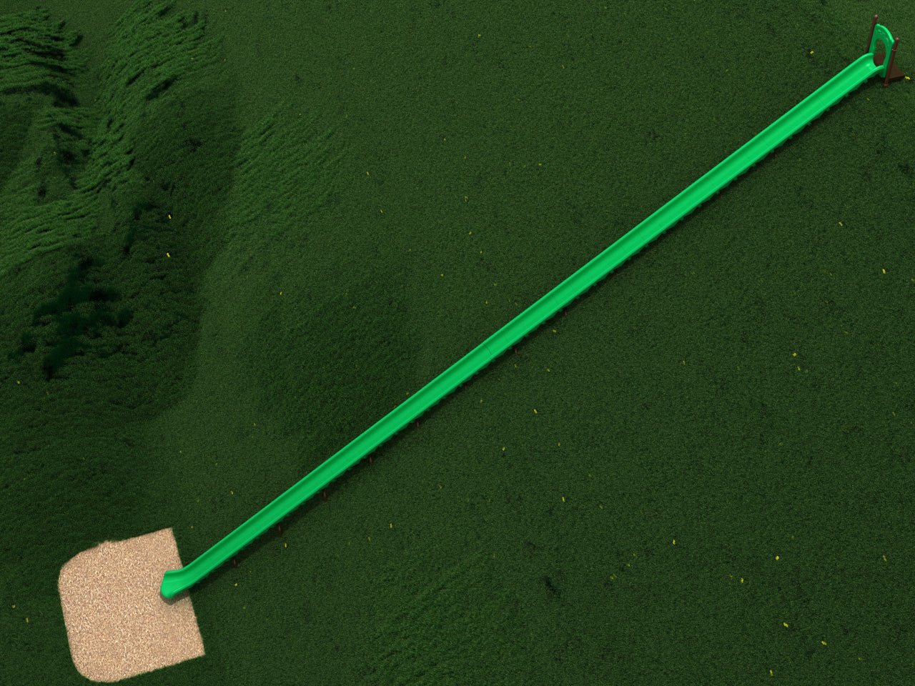 Playground Equipment 75 - Feet Single Straight Embankment Slide (PEL010) - SchoolOutlet