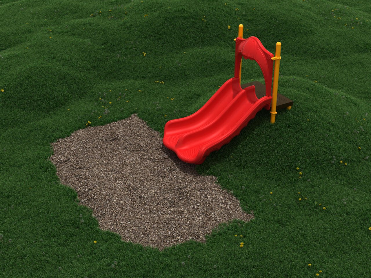 Playground Equipment 3 Foot Double Straight Embankment Slide (PEL003) - SchoolOutlet