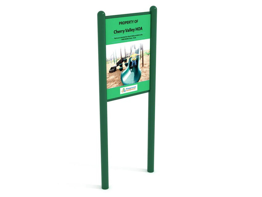 Playground Equipment Double - Sided Safety and Welcome Sign (PFS049) - SchoolOutlet