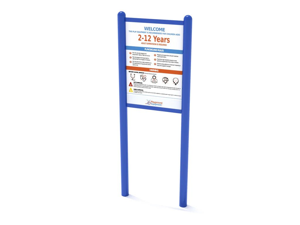 Playground Equipment Double - Sided Safety and Welcome Sign (PFS049) - SchoolOutlet