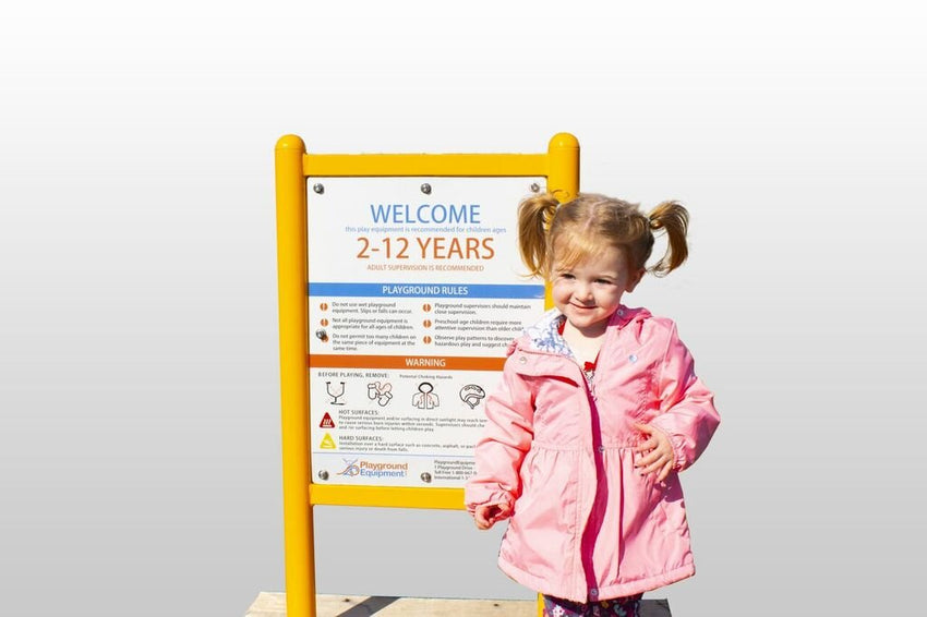 Playground Equipment Double - Sided Safety and Welcome Sign (PFS049) - SchoolOutlet