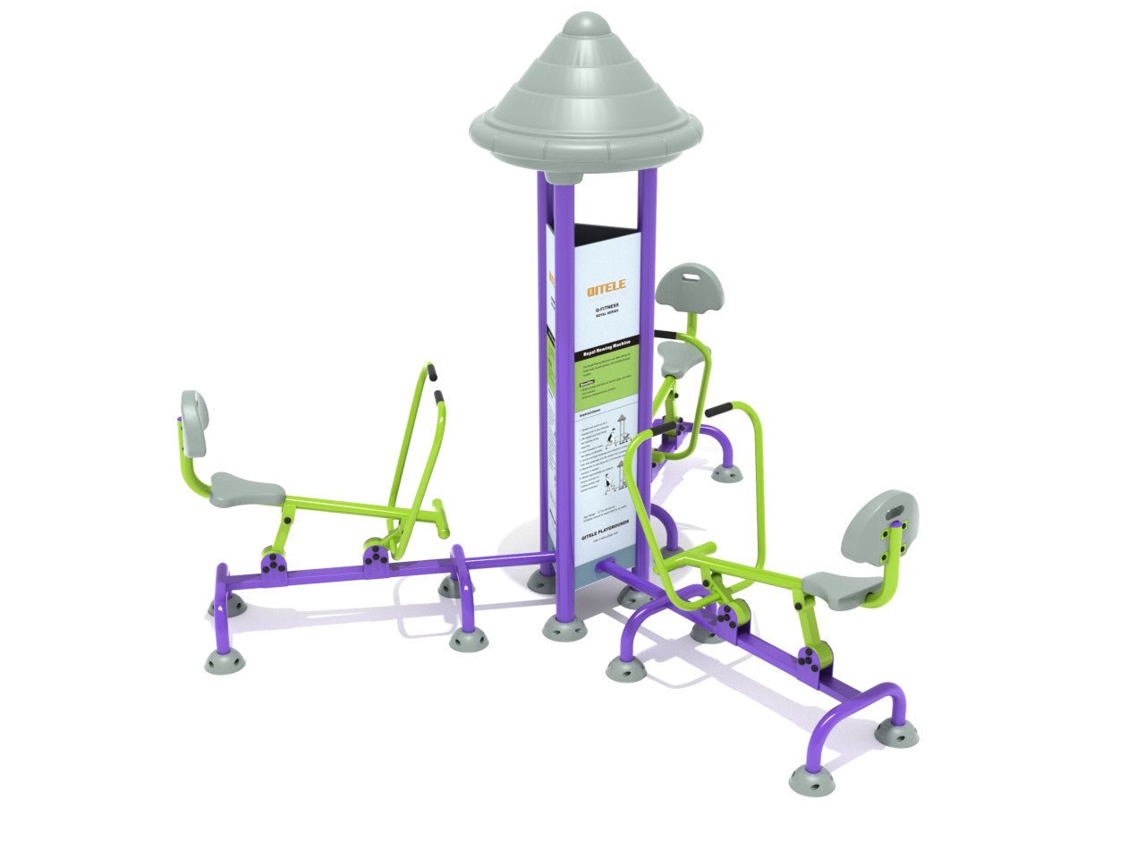 Playground Equipment Royal Triple Station Rower (PFT041) - SchoolOutlet