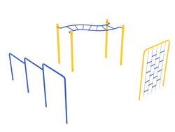 Playground Equipment 3 Piece Basic Kids Gym Course (PGC017)