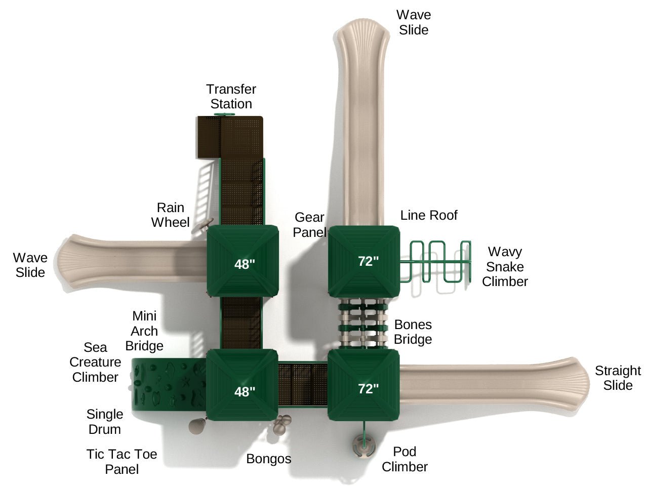 Playground Equipment Brook's Towers Playground Set (PKP019X) - SchoolOutlet