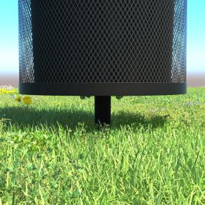 Playground Equipment 32 Gallon Expanded Steel Trash Receptacle with Liner (PSA003BKX) - SchoolOutlet