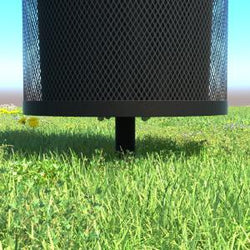 Playground Equipment 32 Gallon Expanded Steel Trash Receptacle with Liner (PSA003BKX)