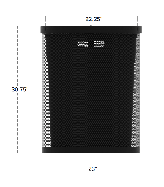 Playground Equipment 32 Gallon Expanded Steel Trash Receptacle with Liner (PSA003BKX) - SchoolOutlet