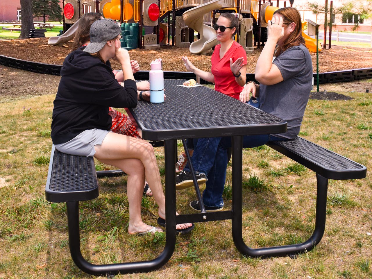 Playground Equipment 8 Foot Expanded Steel Picnic Table (PSA004X) - SchoolOutlet