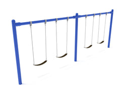 Playground Equipment 8-Foot-High Elite Single-Post Swing With Two Bays (PSW002X)
