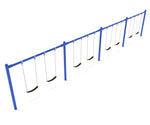 Playground Equipment 8 feet high Elite Single Post Swing - 4 Bays (PSW004X) - SchoolOutlet