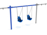 Playground Equipment 8 feet High Elite Single Post Swing with Child Adaptive Seats - Add a Bay (PSWCA002ADX) - SchoolOutlet
