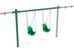 Playground Equipment 8 feet High Elite Single Post Swing with Child Adaptive Seats - Add a Bay (PSWCA002ADX) - SchoolOutlet