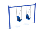 Playground Equipment 8 feet High Elite Single Post Swing with Child Adaptive Seats (PSWCA002WSX) - SchoolOutlet