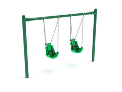 Playground Equipment 8 feet High Elite Single Post Swing with Child Adaptive Seats (PSWCA002WSX)
