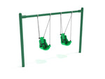 Playground Equipment 8 feet High Elite Single Post Swing with Child Adaptive Seats (PSWCA002WSX) - SchoolOutlet