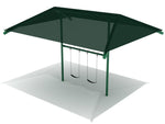 Playground Equipment 8 Feet Elite Single Post Swing With Shade - 1 Bay (PSWSH001X) - SchoolOutlet