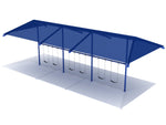 Playground Equipment 8 Feet Elite Single Post Swing With Shade - 3 Bays (PSWSH003X) - SchoolOutlet