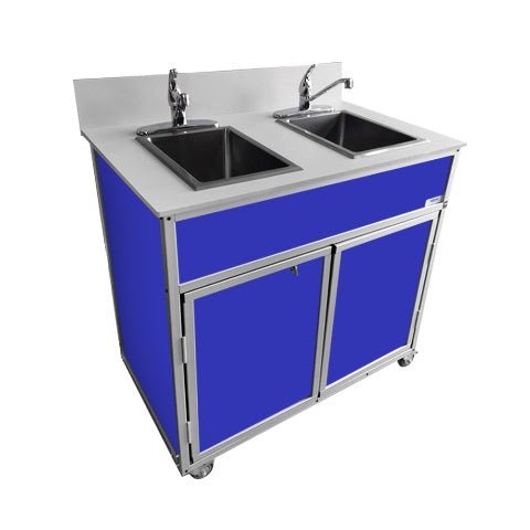 Self Contained NSF Certified Two 10" Deep Bowl Hand Washing Portable Sink (NS - 002) - SchoolOutlet