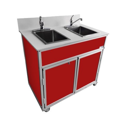 Self Contained NSF Certified Two 10" Deep Bowl Hand Washing Portable Sink (NS - 002) - SchoolOutlet