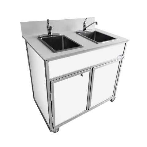 Self Contained NSF Certified Two 10" Deep Bowl Hand Washing Portable Sink (NS - 002) - SchoolOutlet