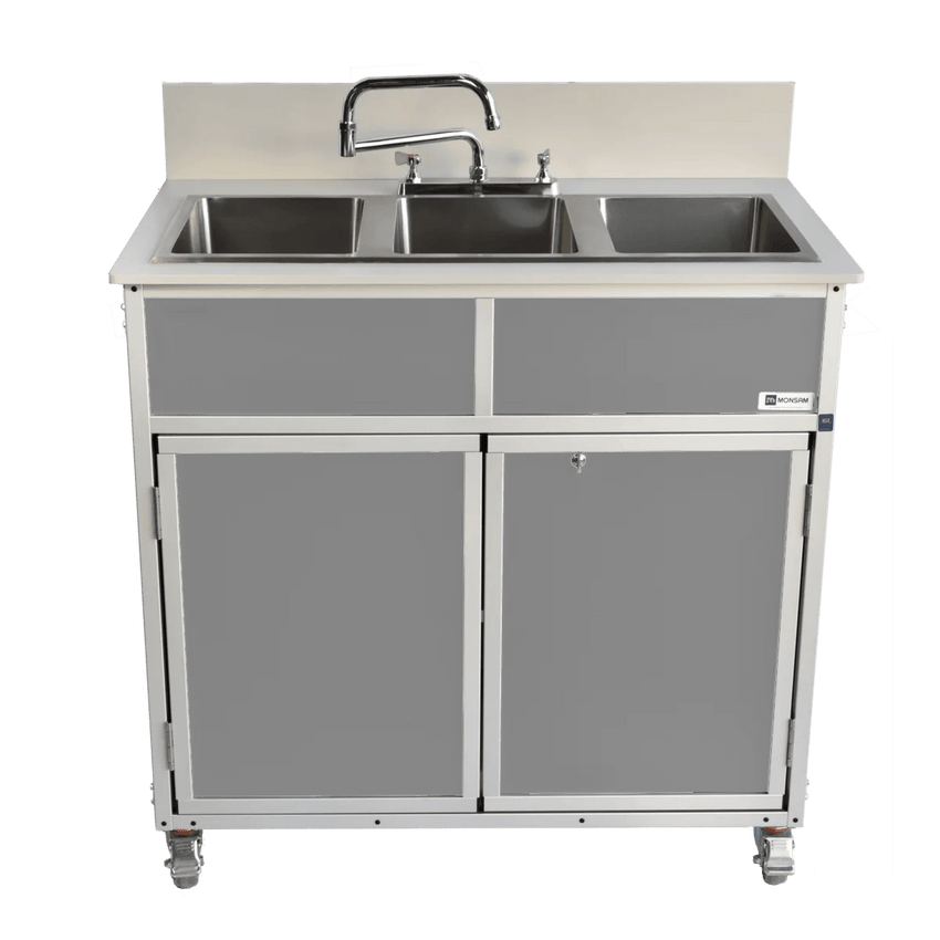 Self Contained Three 10" Deep Basins Portable Sink (NS - 003) - SchoolOutlet