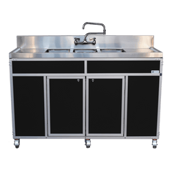 Three 10" Portable Utensil Deep Basins with Two Drainboards (NS-003DB)