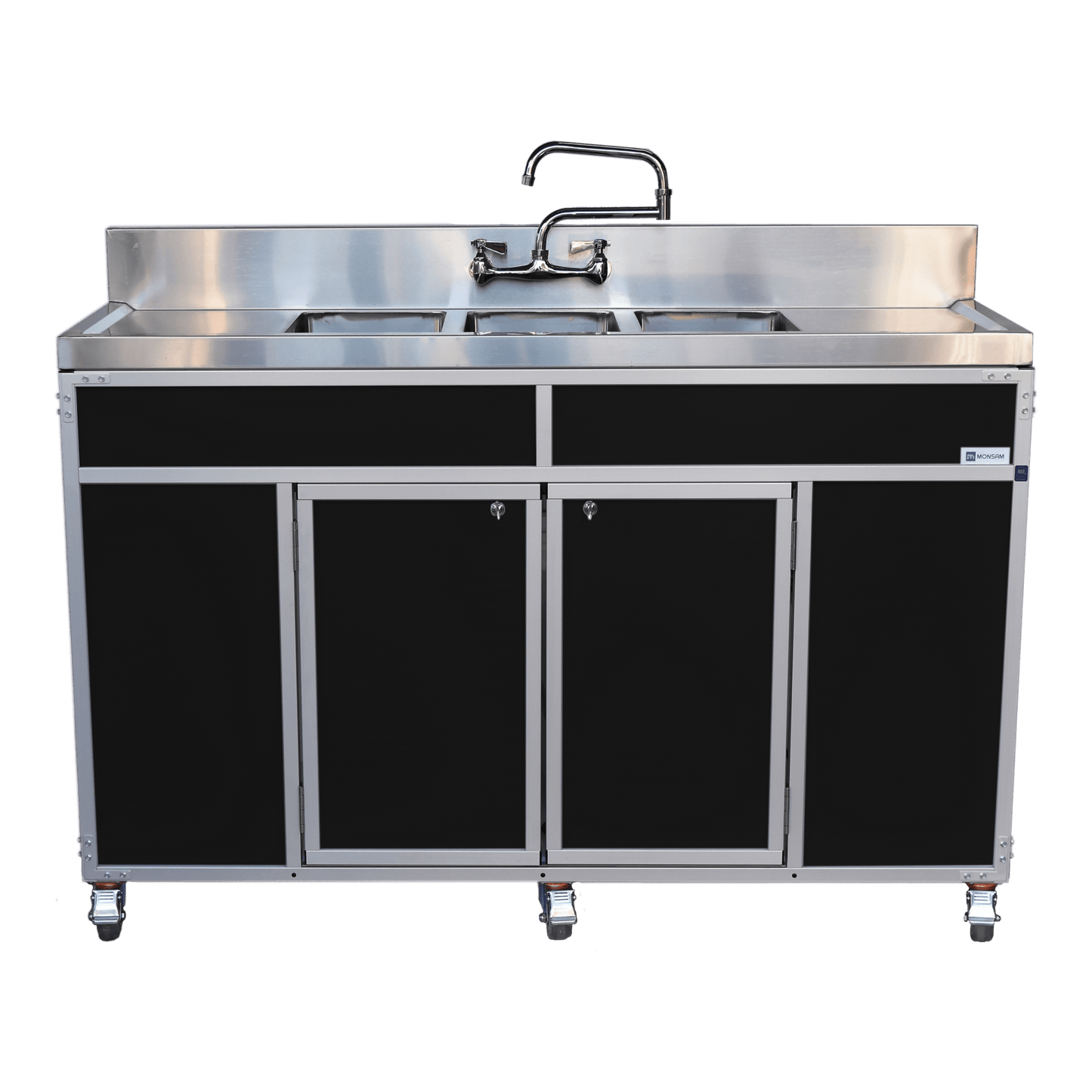 Three 10" Portable Utensil Deep Basins with Two Drainboards (NS - 003DB) - SchoolOutlet